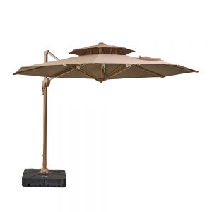 Stable 2-Piece Water-Filled Base – 3m Double-Top Cantilever Umbrella
