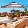 Sunny parasol 9' Outdoor Patio Umbrella, Outdoor Table Umbrella, Yard Umbrella, Market Umbrella with 8 Sturdy Ribs, Push Button Tilt and Crank