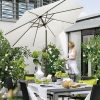 Sunny parasol 9' Outdoor Patio Umbrella, Outdoor Table Umbrella, Yard Umbrella, Market Umbrella with 8 Sturdy Ribs, Push Button Tilt and Crank