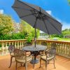 Sunny parasol 9' Outdoor Patio Umbrella, Outdoor Table Umbrella, Yard Umbrella, Market Umbrella with 8 Sturdy Ribs, Push Button Tilt and Crank