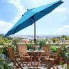 Sunny parasol 9' Outdoor Patio Umbrella, Outdoor Table Umbrella, Yard Umbrella, Market Umbrella with 8 Sturdy Ribs, Push Button Tilt and Crank