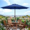 Sunny parasol 9' Outdoor Patio Umbrella, Outdoor Table Umbrella, Yard Umbrella, Market Umbrella with 8 Sturdy Ribs, Push Button Tilt and Crank