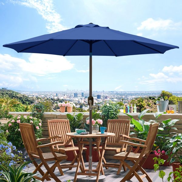 Sunny parasol 9' Outdoor Patio Umbrella, Outdoor Table Umbrella, Yard Umbrella, Market Umbrella with 8 Sturdy Ribs, Push Button Tilt and Crank