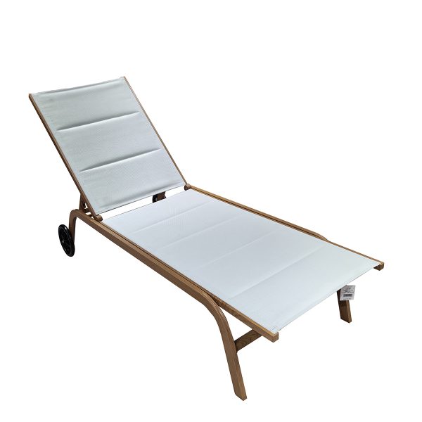 Wholesale Outdoor Pool Lounge Chair – 192x71x93cm Aluminum KD Sunbed with 2x1 Textilene & Padded Cushion