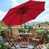Sunny parasol 9' Outdoor Patio Umbrella, Outdoor Table Umbrella, Yard Umbrella, Market Umbrella with 8 Sturdy Ribs, Push Button Tilt and Crank