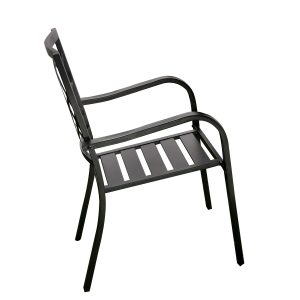 Wholesale Stackable Metal Outdoor Chairs Set – Elegant Patio/Garden Armchairs with Ergonomic Design & Anti-Slip Feet