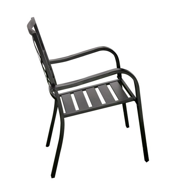 Wholesale Stackable Metal Outdoor Chairs Set – Elegant Patio/Garden Armchairs with Ergonomic Design & Anti-Slip Feet