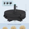 Umbrella Stand, Round Patio Umbrella Stand, Sand Fill Bag 66 lbs, for 5 10ft Umbrellas, Heavy Duty, for Different Diameters of Pole, Outdoor Beach Lawn, Black