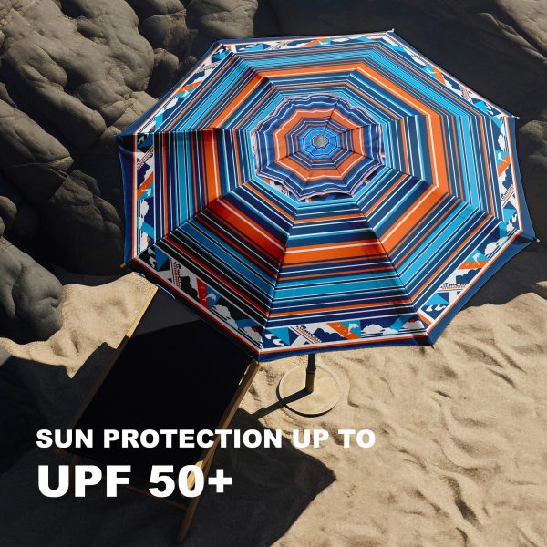 Sunnyparasol 7ft Heavy Duty High Wind Beach Umbrella Parasols with sand anchor & Tilt Sun Shelter, UV 50+ Protection Outdoor Sunshade Umbrellas Carry Bag for Patio Garden Pool Backyard