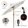 9ft Solar Umbrella 32 LED Lighted Patio Umbrella Table Market Umbrella with Tilt and Crank Outdoor Umbrella for Garden, Deck, Backyard, Pool and Beach