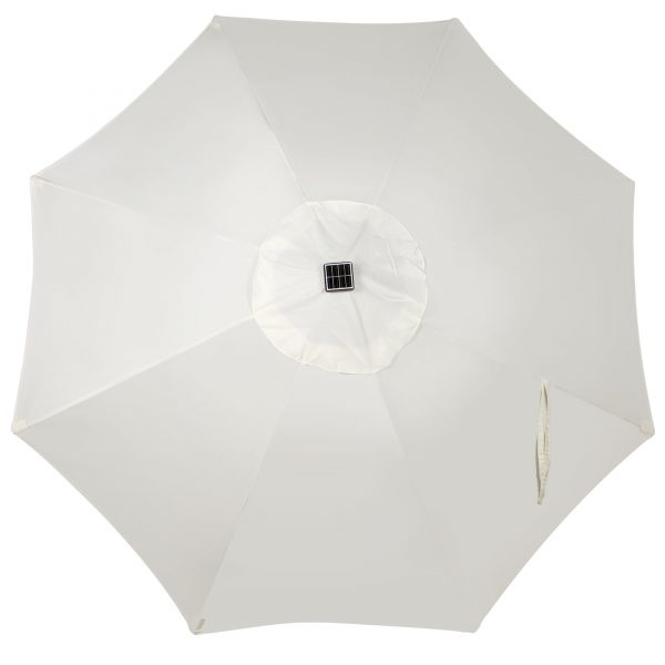 9ft Solar Umbrella 32 LED Lighted Patio Umbrella Table Market Umbrella with Tilt and Crank Outdoor Umbrella for Garden, Deck, Backyard, Pool and Beach