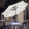 9ft Solar Umbrella 32 LED Lighted Patio Umbrella Table Market Umbrella with Tilt and Crank Outdoor Umbrella for Garden, Deck, Backyard, Pool and Beach