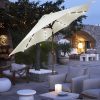 9ft Solar Umbrella 32 LED Lighted Patio Umbrella Table Market Umbrella with Tilt and Crank Outdoor Umbrella for Garden, Deck, Backyard, Pool and Beach