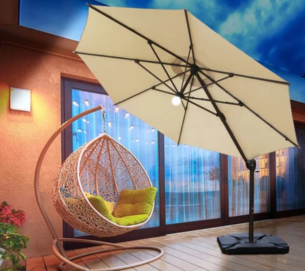 Infographic showing parasol benefits for outdoor living