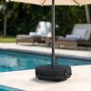 Umbrella Stand, Round Patio Umbrella Stand, Sand Fill Bag 66 lbs, for 5 10ft Umbrellas, Heavy Duty, for Different Diameters of Pole, Outdoor Beach Lawn, Black