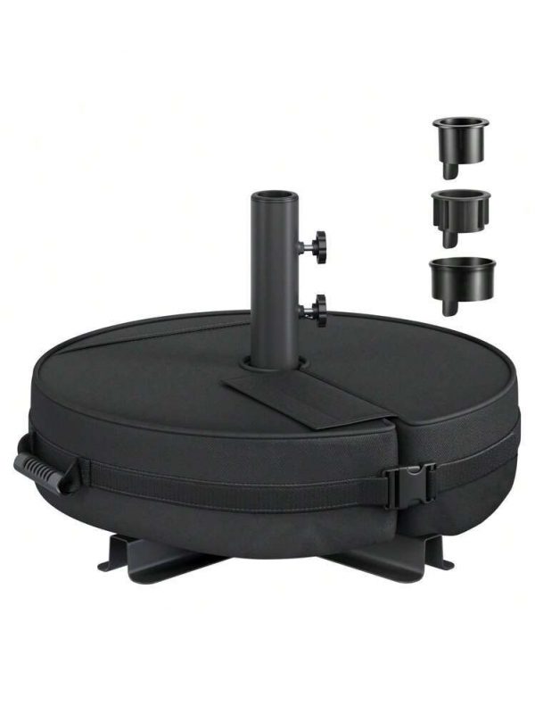 Sand Fill Bag 66 lbs (6) Umbrella Stand, Round Patio Umbrella Stand, Sand Fill Bag 66 lbs, for 5 10ft Umbrellas, Heavy Duty, for Different Diameters of Pole, Outdoor Beach Lawn, Black