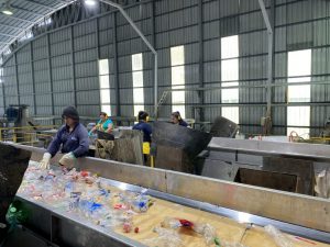 Sustainable parasols, where countless plastic bottles are processed into parasols, reducing carbon footprint