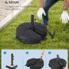 Umbrella Stand, Round Patio Umbrella Stand, Sand Fill Bag 66 lbs, for 5 10ft Umbrellas, Heavy Duty, for Different Diameters of Pole, Outdoor Beach Lawn, Black