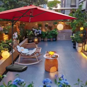 6.5ft Bohemian Beach Umbrella with Tassel Outdoor Patio Umbrella 50 UV Protection Large Pool Umbrella with Tilt Function Patio Table Umbrella 1.26 Inch Wooden Pole Portable Market Umbrella