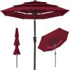 Wholesale 10ft 3-Tier Market Patio Umbrella, Outdoor Sun Shade with Tilt, Crank Lift, 8 Ribs for Backyard, Deck, Poolside