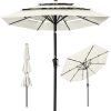 Wholesale 10ft 3-Tier Market Patio Umbrella, Outdoor Sun Shade with Tilt, Crank Lift, 8 Ribs for Backyard, Deck, Poolside