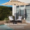 Wholesale 10ft 3-Tier Market Patio Umbrella, Outdoor Sun Shade with Tilt, Crank Lift, 8 Ribs for Backyard, Deck, Poolside