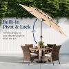 Wholesale 10ft 3-Tier Market Patio Umbrella, Outdoor Sun Shade with Tilt, Crank Lift, 8 Ribs for Backyard, Deck, Poolside