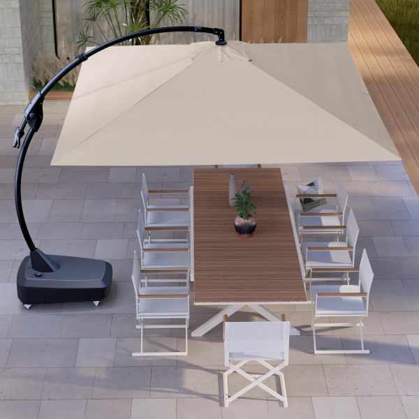 Customize Commercial-Grade 10x10 FT Offset Cantilever Umbrella – Premium Aluminum Frame & Durable 220G Polyester Fabric