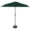 Customize Garden Half Umbrella - 9 ft Patio Umbrella with Easy Crank - Outdoor Patio Shade - Small Canopy for Balcony, Table or Deck