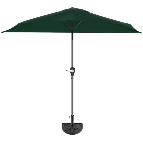 Customize Garden Half Umbrella - 9 ft Patio Umbrella with Easy Crank - Outdoor Patio Shade - Small Canopy for Balcony, Table or Deck