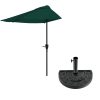 Customize Garden Half Umbrella - 9 ft Patio Umbrella with Easy Crank - Outdoor Patio Shade - Small Canopy for Balcony, Table or Deck