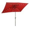 Wholesale 6.5 x 10 FT Outdoor Patio Umbrella with LED Lights, Rectangular Patio Table Umbrella for Inside of Pool, Market Umbrella with Tilt Aluminum Pole and Crank Handle, Garden, Backyard, Beach