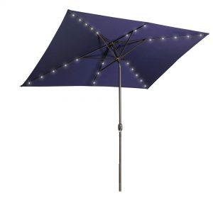 Wholesale 6.5 x 10 FT Outdoor Patio Umbrella with LED Lights, Rectangular Patio Table Umbrella for Inside of Pool, Market Umbrella with Tilt Aluminum Pole and Crank Handle, Garden, Backyard, Beach