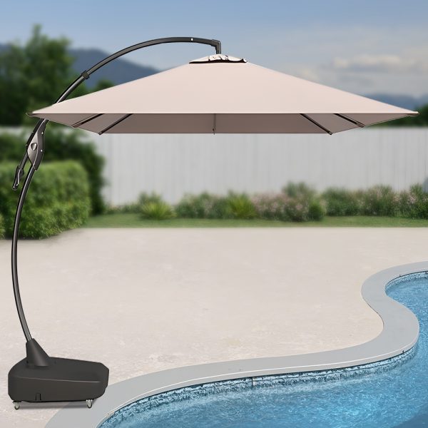 Customize Commercial-Grade 10x10 FT Offset Cantilever Umbrella – Premium Aluminum Frame & Durable 220G Polyester Fabric