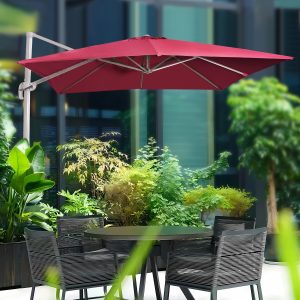 OEM 4.5x5.5m Rectangle Cantilever Umbrella - Poolside Solution for Resorts | MOQ 50