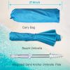 Wholesale Foldable Beach Umbrella Customizable Sun Shade Umbrellas 6FT Foldable Travel Beach Umbrella with Sand Anchor