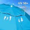 Wholesale Foldable Beach Umbrella Customizable Sun Shade Umbrellas 6FT Foldable Travel Beach Umbrella with Sand Anchor