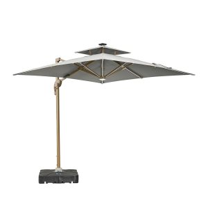 16.5'x18' Oversized Cantilever Umbrella | Commercial Use with Lights