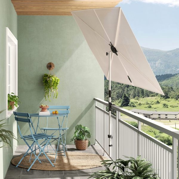 4.3'x6' Commercial Cantilever Umbrella | 360° Rotation | for Small Spaces