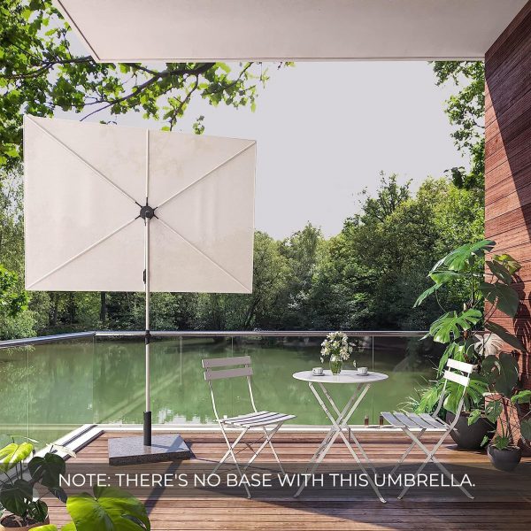 4.3'x6' Commercial Cantilever Umbrella | 360° Rotation | for Small Spaces