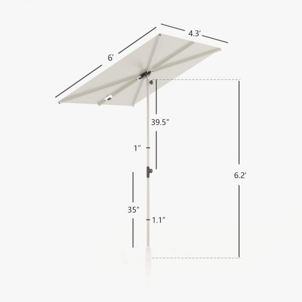4.3'x6' Commercial Cantilever Umbrella | 360° Rotation | for Small Spaces