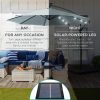 10' Commercial Solar LED Cantilever Umbrella | 24 Lights | for Resort