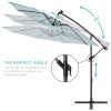10' Commercial Solar LED Cantilever Umbrella | 24 Lights | for Resort