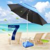 Wholesale 8FT Commercial Beach Umbrella – Wind Resistance Level 7, UPF50+ UV Protection, Sand Anchor & Tilt Design for Resort/Patio/Outdoor Rental Business
