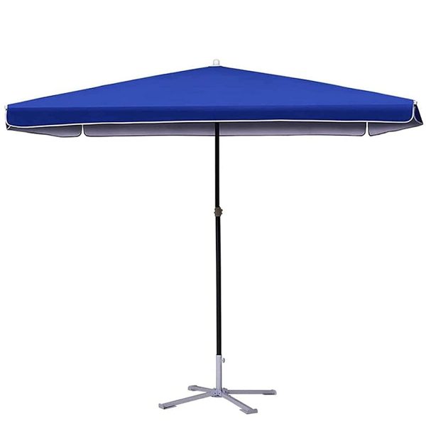 6.5'x6.5' Blue Rectangular Market Umbrella | Commercial Use