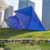 6.5'x6.5' Blue Rectangular Market Umbrella | Commercial Use