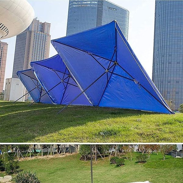 6.5'x6.5' Blue Rectangular Market Umbrella | Commercial Use