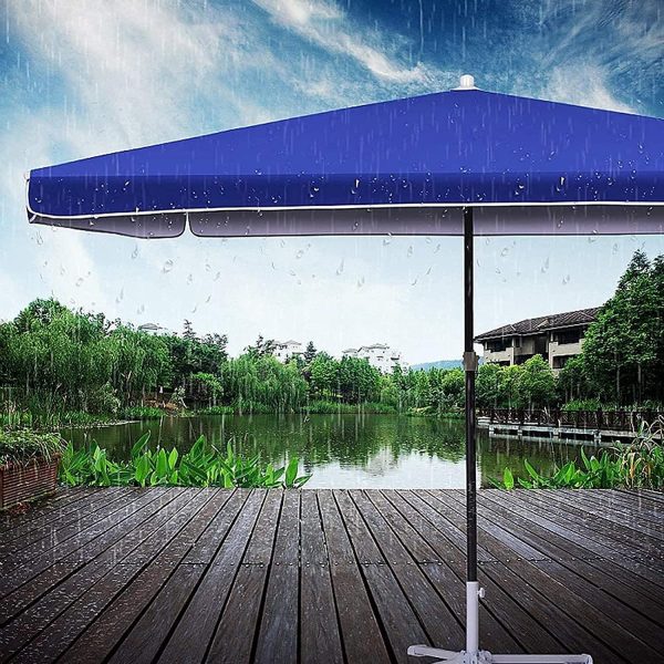 6.5'x6.5' Blue Rectangular Market Umbrella | Commercial Use