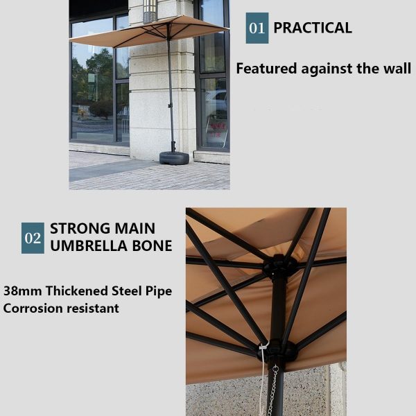 6 ft Brick Red Commercial Patio Umbrella | with Crank & Tilt | for Restaurant & Cafe