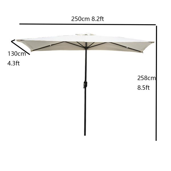 6 ft Brick Red Commercial Patio Umbrella | with Crank & Tilt | for Restaurant & Cafe